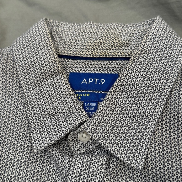 Men’s blue and white button down SLIM FIT shirts with patterns - Picture 6 of 11